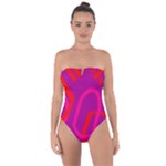 Abstract pattern geometric backgrounds   Tie Back One Piece Swimsuit