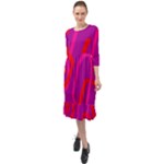 Abstract pattern geometric backgrounds   Ruffle End Midi Chiffon Dress