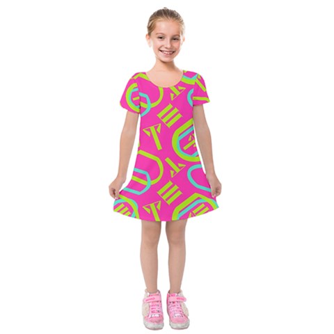 Abstract pattern geometric backgrounds   Kids  Short Sleeve Velvet Dress from ArtsNow.com