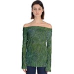 Green carpet Off Shoulder Long Sleeve Top