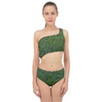 Green carpet Spliced Up Two Piece Swimsuit