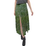 Green carpet Velour Split Maxi Skirt