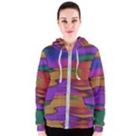 Puzzle Landscape In Beautiful Jigsaw Colors Women s Zipper Hoodie