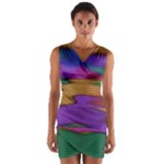 Puzzle Landscape In Beautiful Jigsaw Colors Wrap Front Bodycon Dress