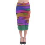 Puzzle Landscape In Beautiful Jigsaw Colors Midi Pencil Skirt