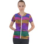 Puzzle Landscape In Beautiful Jigsaw Colors Short Sleeve Zip Up Jacket