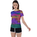 Puzzle Landscape In Beautiful Jigsaw Colors Back Circle Cutout Sports Tee