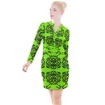Abstract pattern geometric backgrounds   Button Long Sleeve Dress
