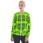 Abstract pattern geometric backgrounds   Velvet Zip Up Jacket