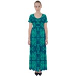 Abstract pattern geometric backgrounds   High Waist Short Sleeve Maxi Dress