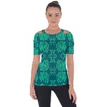 Abstract pattern geometric backgrounds   Shoulder Cut Out Short Sleeve Top