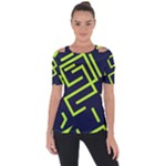 Abstract pattern geometric backgrounds   Shoulder Cut Out Short Sleeve Top