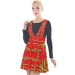 Abstract pattern geometric backgrounds   Plunge Pinafore Velour Dress