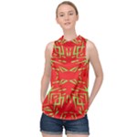 Abstract pattern geometric backgrounds   High Neck Satin Top