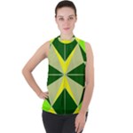 Abstract pattern geometric backgrounds   Mock Neck Chiffon Sleeveless Top