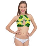 Abstract pattern geometric backgrounds   Cross Front Halter Bikini Top