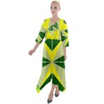 Abstract pattern geometric backgrounds   Quarter Sleeve Wrap Front Maxi Dress