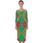 Abstract pattern geometric backgrounds   Quarter Sleeve Midi Bodycon Dress