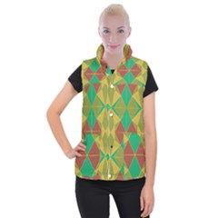 Abstract pattern geometric backgrounds   Women s Button Up Vest from ArtsNow.com