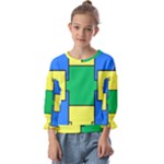 Abstract pattern geometric backgrounds   Kids  Cuff Sleeve Top