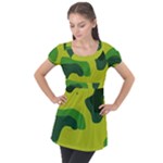 Abstract pattern geometric backgrounds   Puff Sleeve Tunic Top