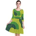 Abstract pattern geometric backgrounds   Quarter Sleeve Waist Band Dress