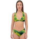 Abstract pattern geometric backgrounds   Double Strap Halter Bikini Set
