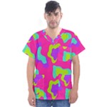 Abstract pattern geometric backgrounds   Men s V-Neck Scrub Top