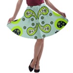 Floral pattern paisley style  A-line Skater Skirt