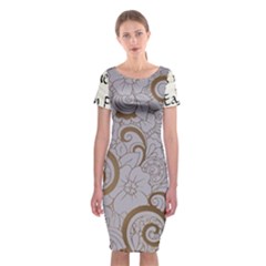 Classic Short Sleeve Midi Dress Front Classic Short Sleeve Midi Dress Front