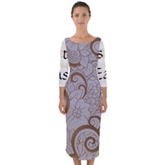 Quarter Sleeve Midi Bodycon Dress 
