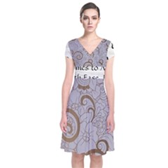 Short Sleeve Front Wrap Dress 