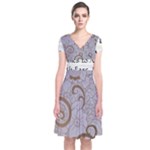 All of Life Come to Me with Ease Joy And Glory 1 Short Sleeve Front Wrap Dress