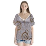 All of Life Come to Me with Ease Joy And Glory 1 V-Neck Flutter Sleeve Top