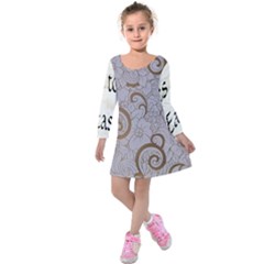 Kids  Long Sleeve Velvet Dress 