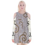 All of Life Come to Me with Ease Joy And Glory 1 Velvet Long Sleeve Shoulder Cutout Dress