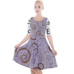 Quarter Sleeve A-Line Dress 