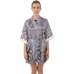 Half Sleeve Satin Kimono  