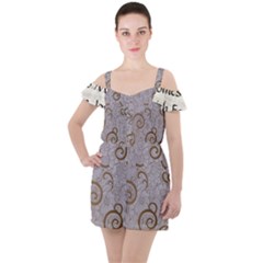Ruffle Cut Out Chiffon Playsuit 
