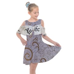 Kids  Shoulder Cutout Chiffon Dress 
