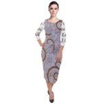 All of Life Come to Me with Ease Joy And Glory 1 Quarter Sleeve Midi Velour Bodycon Dress