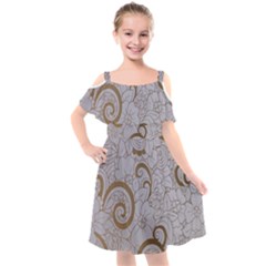 Kids  Cut Out Shoulders Chiffon Dress 