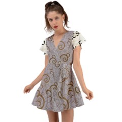 Flutter Sleeve Wrap Dress 