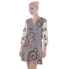 Open Neck Shift Dress 