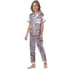 Kids  Satin Short Sleeve Pajamas Set 