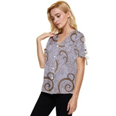 Bow Sleeve Button Up Top 