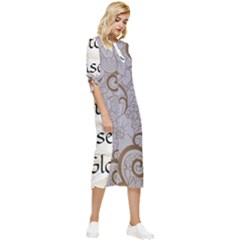Bow Sleeve Chiffon Midi Dress 