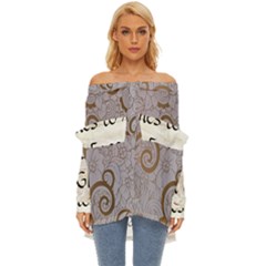 Off Shoulder Chiffon Pocket Shirt 
