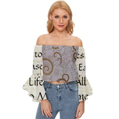 Off Shoulder Flutter Bell Sleeve Top 