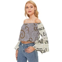 Off Shoulder Flutter Bell Sleeve Top 